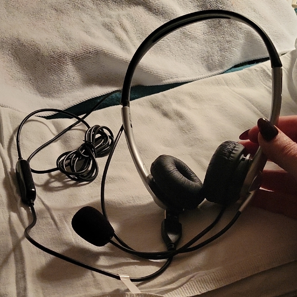 Black Wired Headset with Microphone